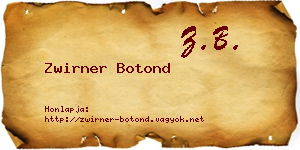Zwirner Botond névjegykártya